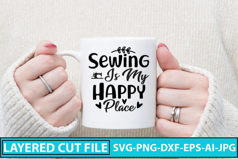 Sewing Is My Happy Place SVG Cut File SVG Syaman 