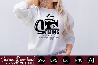 Sewing Is My Happy Place svg SVG designmaster24 