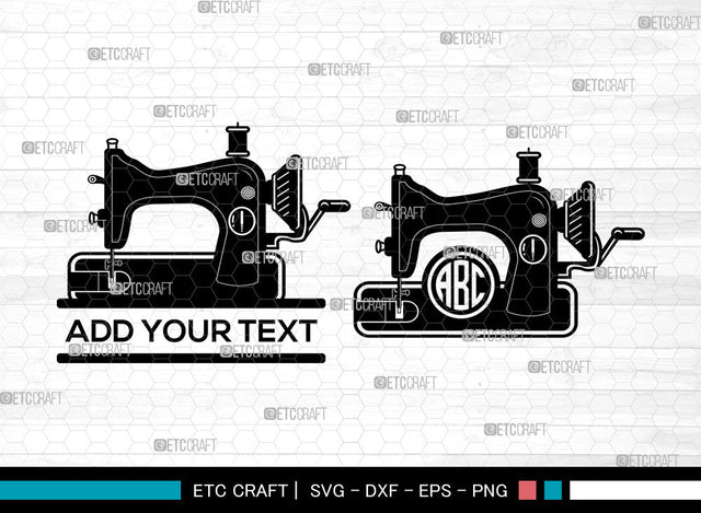 Sewing Machine Monogram SVG, Sewing Svg, Seamstress Svg, Tailor Svg, Thread Svg, Thread Cutter Svg, Circle Monogram Svg SVG ETC Craft 