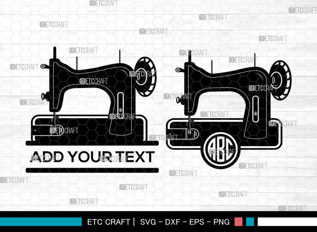 Sewing Machine Monogram SVG, Sewing Svg, Seamstress Svg, Tailor Svg, Thread Svg, Thread Cutter Svg, Circle Monogram Svg SVG ETC Craft 