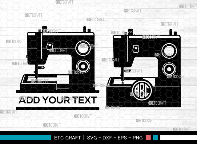 Sewing Machine Monogram SVG, Sewing Svg, Seamstress Svg, Tailor Svg, Thread Svg, Thread Cutter Svg, Circle Monogram Svg SVG ETC Craft 