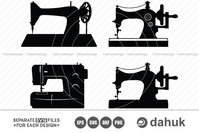 Sewing Machine Svg | Sewing Silhouette | Sewing Clipart | Sewing Cuttable Design | SVG PNG DXF & Eps Designs SVG dahukdesign 
