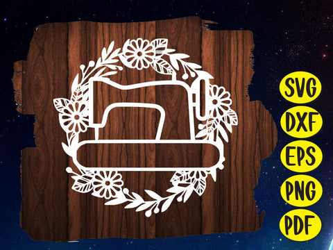 Sewing Machine Wreath Paper cut SVG Johan Ru designs 