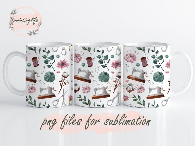 Sewing Mug Wrap, Sewing Press Sublimation Png, Sewing Sublimation Designs Sublimation PrintingLife 
