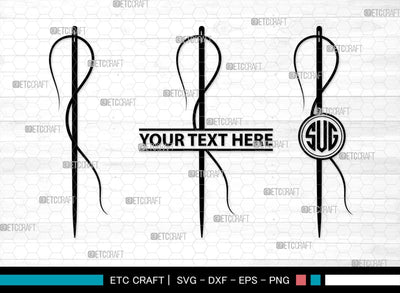 Sewing Needle Monogram, Sewing Needle Silhouette, Sewing Needle SVG, Needle Svg, Needle Thread Svg, Sewing Svg, SB00213 SVG ETC Craft 