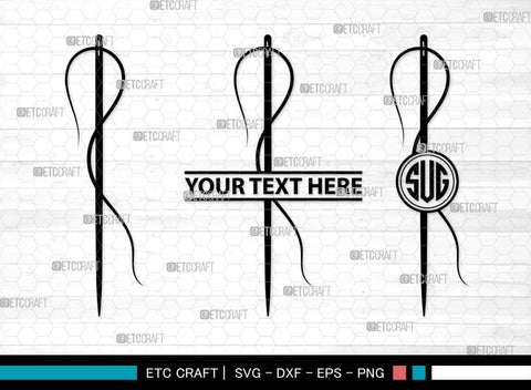 Sewing Needle Monogram, Sewing Needle Silhouette, Sewing Needle SVG, Needle Svg, Needle Thread Svg, Sewing Svg, SB00213 SVG ETC Craft 