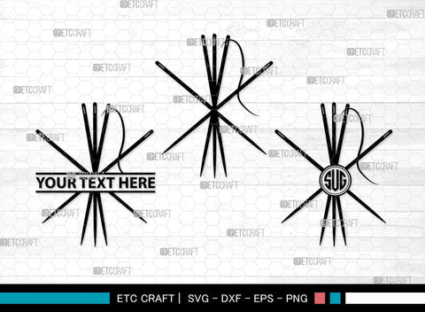 Sewing Needle Monogram, Sewing Needle Silhouette, Sewing Needle SVG, Needle Svg, Needle Thread Svg, Sewing Svg, SB00213 SVG ETC Craft 