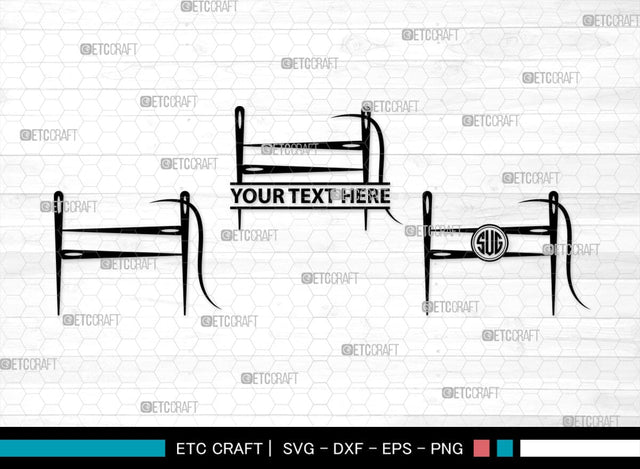 Sewing Needle Monogram, Sewing Needle Silhouette, Sewing Needle SVG, Needle Svg, Needle Thread Svg, Sewing Svg, SB00213 SVG ETC Craft 