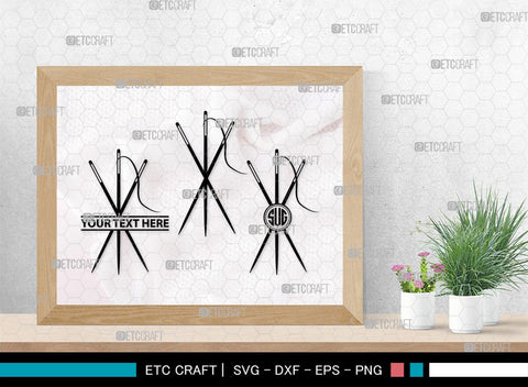 Sewing Needle Monogram, Sewing Needle Silhouette, Sewing Needle SVG, Needle Svg, Needle Thread Svg, Sewing Svg, SB00213 SVG ETC Craft 