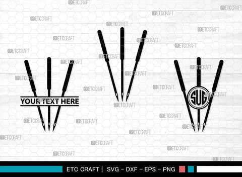 Sewing Needle Monogram, Sewing Needle Silhouette, Sewing Needle SVG, Needle Svg, Needle Thread Svg, Sewing Svg, SB00213 SVG ETC Craft 