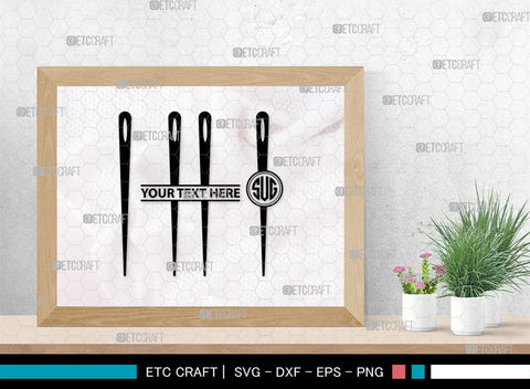 Sewing Needle Monogram, Sewing Needle Silhouette, Sewing Needle SVG, Needle Svg, Needle Thread Svg, Sewing Svg, SB00213 SVG ETC Craft 