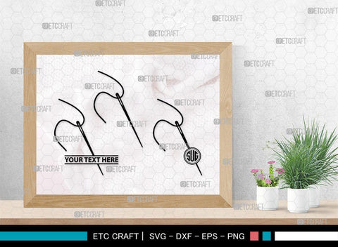 Sewing Needle Monogram, Sewing Needle Silhouette, Sewing Needle SVG, Needle Svg, Needle Thread Svg, Sewing Svg, SB00213 SVG ETC Craft 