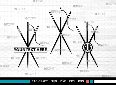 Sewing Needle Monogram, Sewing Needle Silhouette, Sewing Needle SVG, Needle Svg, Needle Thread Svg, Sewing Svg, SB00213 SVG ETC Craft 