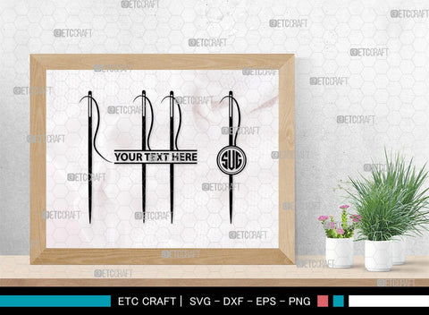 Sewing Needle Monogram, Sewing Needle Silhouette, Sewing Needle SVG, Needle Svg, Needle Thread Svg, Sewing Svg, SB00213 SVG ETC Craft 