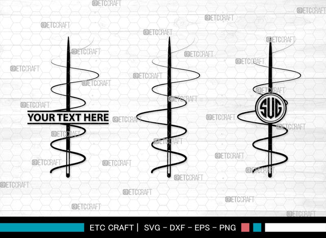 Sewing Needle Monogram, Sewing Needle Silhouette, Sewing Needle SVG, Needle Svg, Needle Thread Svg, Sewing Svg, SB00213 SVG ETC Craft 