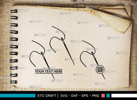 Sewing Needle Monogram, Sewing Needle Silhouette, Sewing Needle SVG, Needle Svg, Needle Thread Svg, Sewing Svg, SB00213 SVG ETC Craft 