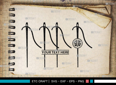Sewing Needle Monogram, Sewing Needle Silhouette, Sewing Needle SVG, Needle Svg, Needle Thread Svg, Sewing Svg, SB00213 SVG ETC Craft 