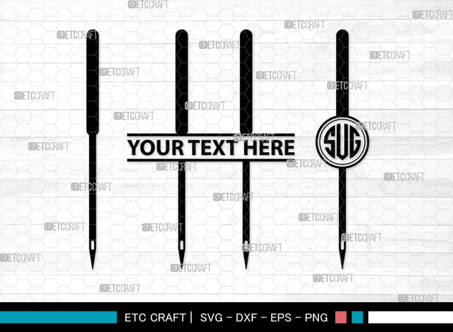 Sewing Needle Monogram, Sewing Needle Silhouette, Sewing Needle SVG, Needle Svg, Needle Thread Svg, Sewing Svg, SB00213 SVG ETC Craft 