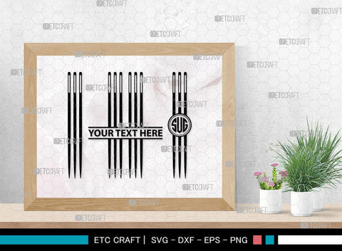 Sewing Needle Monogram, Sewing Needle Silhouette, Sewing Needle SVG, Needle Svg, Needle Thread Svg, Sewing Svg, SB00213 SVG ETC Craft 