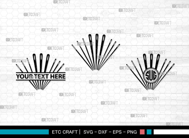 Sewing Needle Monogram, Sewing Needle Silhouette, Sewing Needle SVG, Needle Svg, Needle Thread Svg, Sewing Svg, SB00213 SVG ETC Craft 