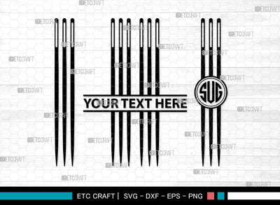 Sewing Needle Monogram, Sewing Needle Silhouette, Sewing Needle SVG, Needle Svg, Needle Thread Svg, Sewing Svg, SB00213 SVG ETC Craft 