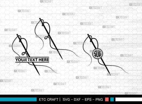 Sewing Needle Monogram, Sewing Needle Silhouette, Sewing Needle SVG, Needle Svg, Needle Thread Svg, Sewing Svg, SB00213 SVG ETC Craft 