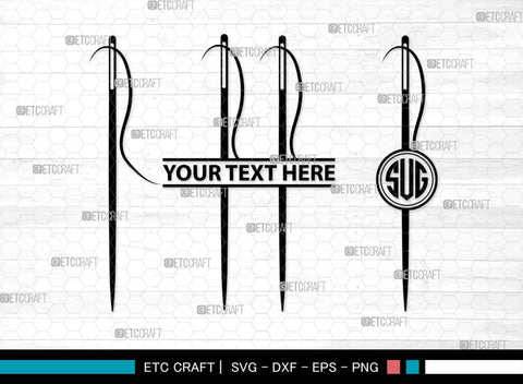 Sewing Needle Monogram, Sewing Needle Silhouette, Sewing Needle SVG, Needle Svg, Needle Thread Svg, Sewing Svg, SB00213 SVG ETC Craft 