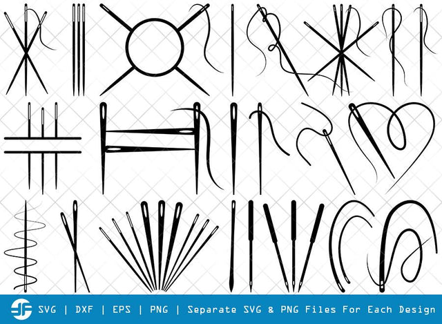 Sewing Needle SVG Cut Files | Needle Thread Silhouette SVG ETC Craft 