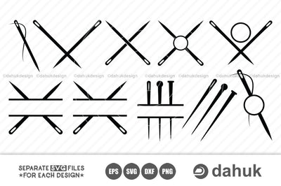 Sewing Needle SVG Files, Needle Cut File, Sewing Needle Logo Svg, Needle svg, Sewing Monogram, Sewing Logo, Sewing Split Monogram, Cut files SVG dahukdesign 