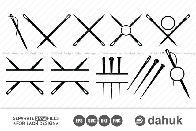 Sewing Needle SVG Files, Needle Cut File, Sewing Needle Logo Svg, Needle svg, Sewing Monogram, Sewing Logo, Sewing Split Monogram, Cut files SVG dahukdesign 