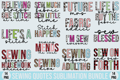 Sewing Quotes Sublimation Bundle Sublimation SVGista 