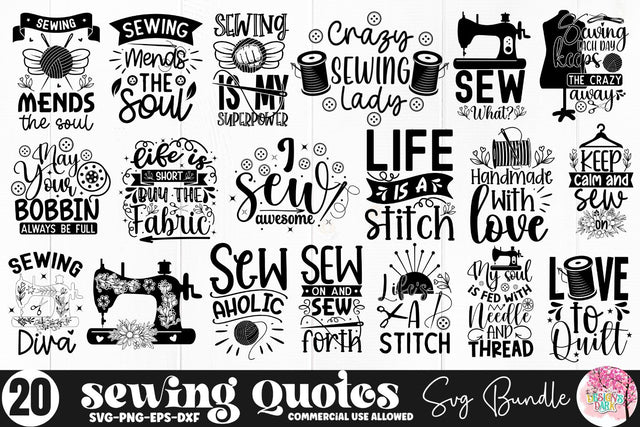 Sewing Quotes SVG Bundle SVG DESIGNS DARK 