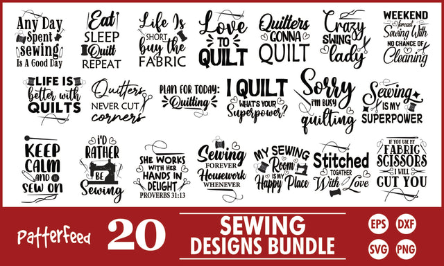 Sewing SVG Designs Bundle SVG PatternFeed8 