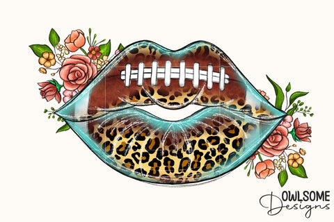Sexy Lips Football PNG Sublimation Sublimation Owlsome.Designs 