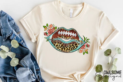 Sexy Lips Football PNG Sublimation Sublimation Owlsome.Designs 