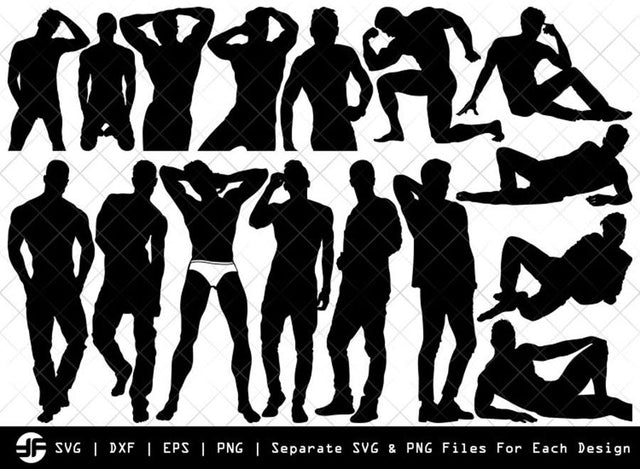 Sexy Man SVG | Hot Guys SVG | Silhouette Bundle | Cut File SVG ETC Craft 