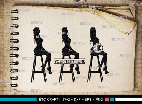 Sexy Woman Monogram, Sexy Woman Silhouette, Sexy Woman SVG, Sexy Lady Svg, Sexy Girl Svg, Striptease Svg, SB00404 SVG ETC Craft 