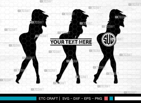 Sexy Woman Monogram, Sexy Woman Silhouette, Sexy Woman SVG, Sexy Lady Svg, Sexy Girl Svg, Striptease Svg, SB00404 SVG ETC Craft 
