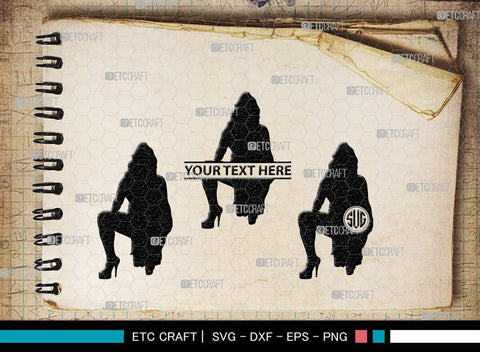 Sexy Woman Monogram, Sexy Woman Silhouette, Sexy Woman SVG, Sexy Lady Svg, Sexy Girl Svg, Striptease Svg, SB00404 SVG ETC Craft 