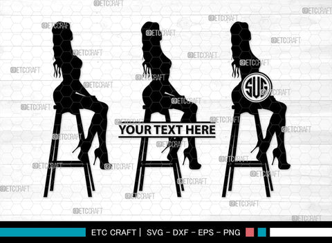 Sexy Woman Monogram, Sexy Woman Silhouette, Sexy Woman SVG, Sexy Lady Svg, Sexy Girl Svg, Striptease Svg, SB00404 SVG ETC Craft 