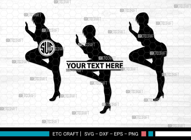 Sexy Woman Monogram, Sexy Woman Silhouette, Sexy Woman SVG, Sexy Lady Svg, Sexy Girl Svg, Striptease Svg, SB00404 SVG ETC Craft 