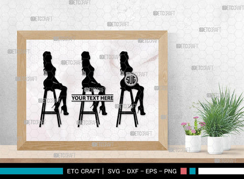 Sexy Woman Monogram, Sexy Woman Silhouette, Sexy Woman SVG, Sexy Lady Svg, Sexy Girl Svg, Striptease Svg, SB00404 SVG ETC Craft 