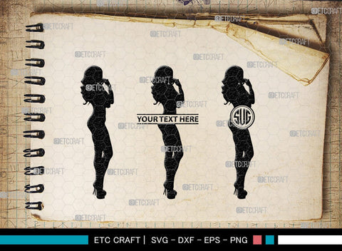 Sexy Woman Monogram, Sexy Woman Silhouette, Sexy Woman SVG, Sexy Lady Svg, Sexy Girl Svg, Striptease Svg, SB00404 SVG ETC Craft 