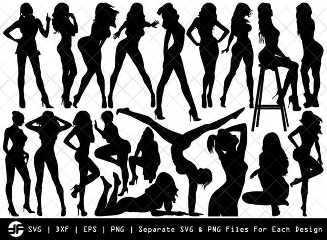 Sexy Woman SVG | Fashion Girl Silhouette Bundle | Cut File SVG ETC Craft 