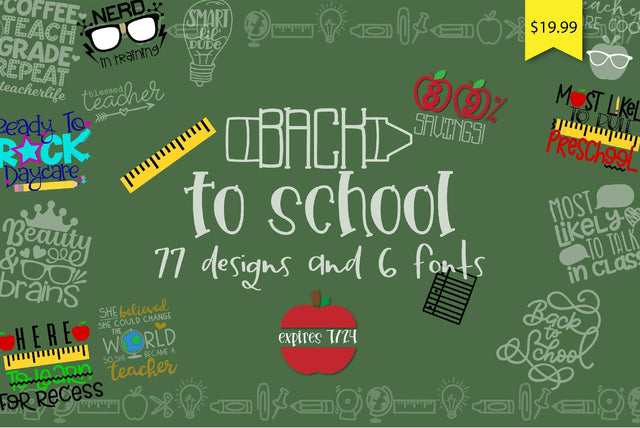 SF Throwback: Back to School Bundle Bundle So Fontsy Design Shop 