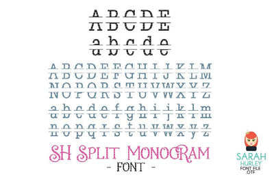 SH Split Monogram Font Font Sarah Hurley 