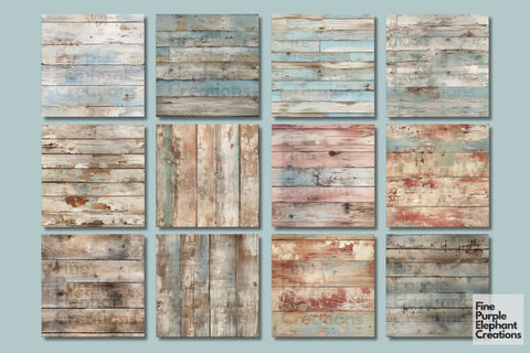 Shabby Wood Panel Texture Digital Pattern Fine Purple Elephant Creations 