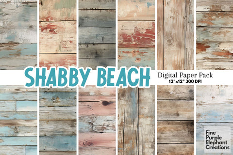 Shabby Wood Panel Texture Digital Pattern Fine Purple Elephant Creations 