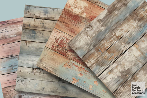 Shabby Wood Panel Texture Digital Pattern Fine Purple Elephant Creations 