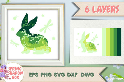 Shadow Box Rabbit | 3D Layered SVG | Lightbox SVG SvgOcean 